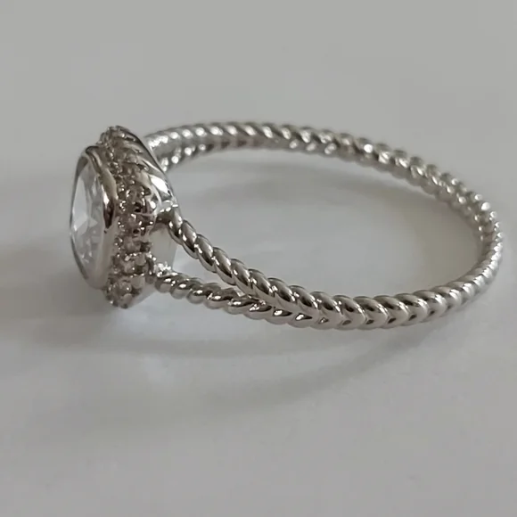 Charmed Aroma Rhodium Plated Rope Ring - Picture 7 of 8